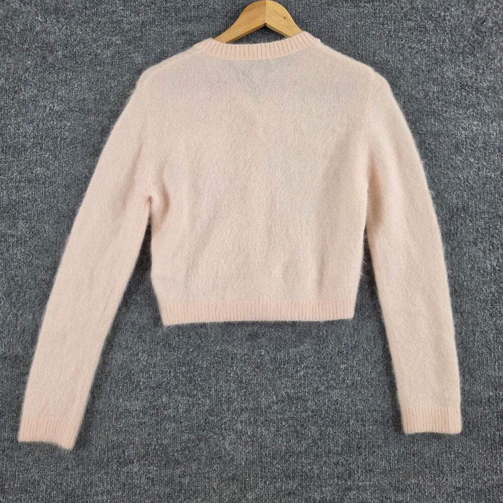 & Other Stories Sweater Small Mohair Blend Brushed Cardigan Wool in Peach Office - Picture 10 of 16
